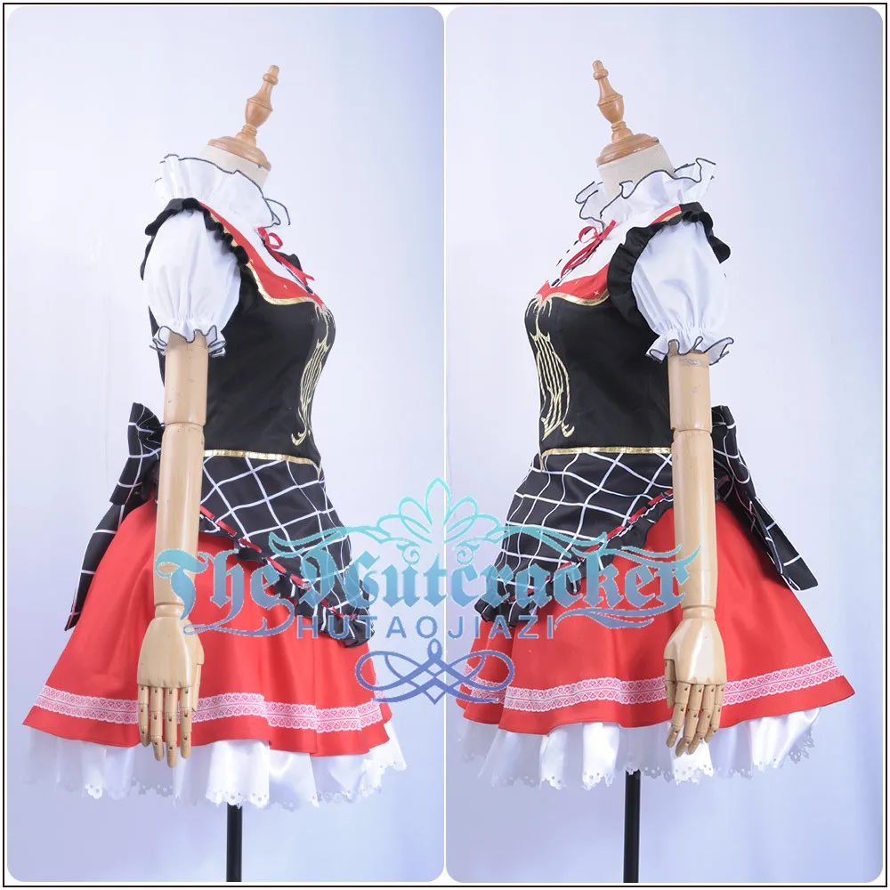 x_01 Game LoveLive!Sunshine!! Aqours Bremen Band Kunikida Hanamaru Cosplay Costume Women Short Sleeve Dress Apron Stockings Hairpin  (2)