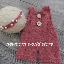 Реквизит для фотосъемки новорожденных повязка на голову и мохеровые брюки