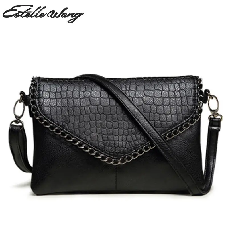

2016 Summer Crossbody Bag Female Small Simple Pu Leather Leisure Square Black Clutch Purse Women Crossbody Handbag Bolsa Shopper