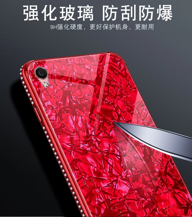 Роскошный великолепный чехол из жесткого фея со стразами Стекло для OPPO F5 F9 F1S A3 A5
