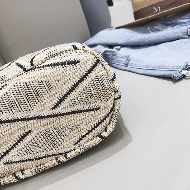 New Summer Beach Women Handbag INS Popular Female Casual Straw Bags Large Lady Travel Shoulder Bag Handmade Knitted Tote SS3344 (14)