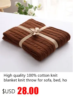 100% хлопок высокого качества ручной работы мягкого трикотажа одеяло бежевый, красный, коричневый, синий, белый, серый, розовый вязать одеяло