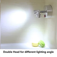 2 Вт/6 Вт светодиод на батарейках точечная лампа, провод свободный акцент точечная лампа двойная головка вращающийся шкаф экономия энергии 10-12hours батарея лампа