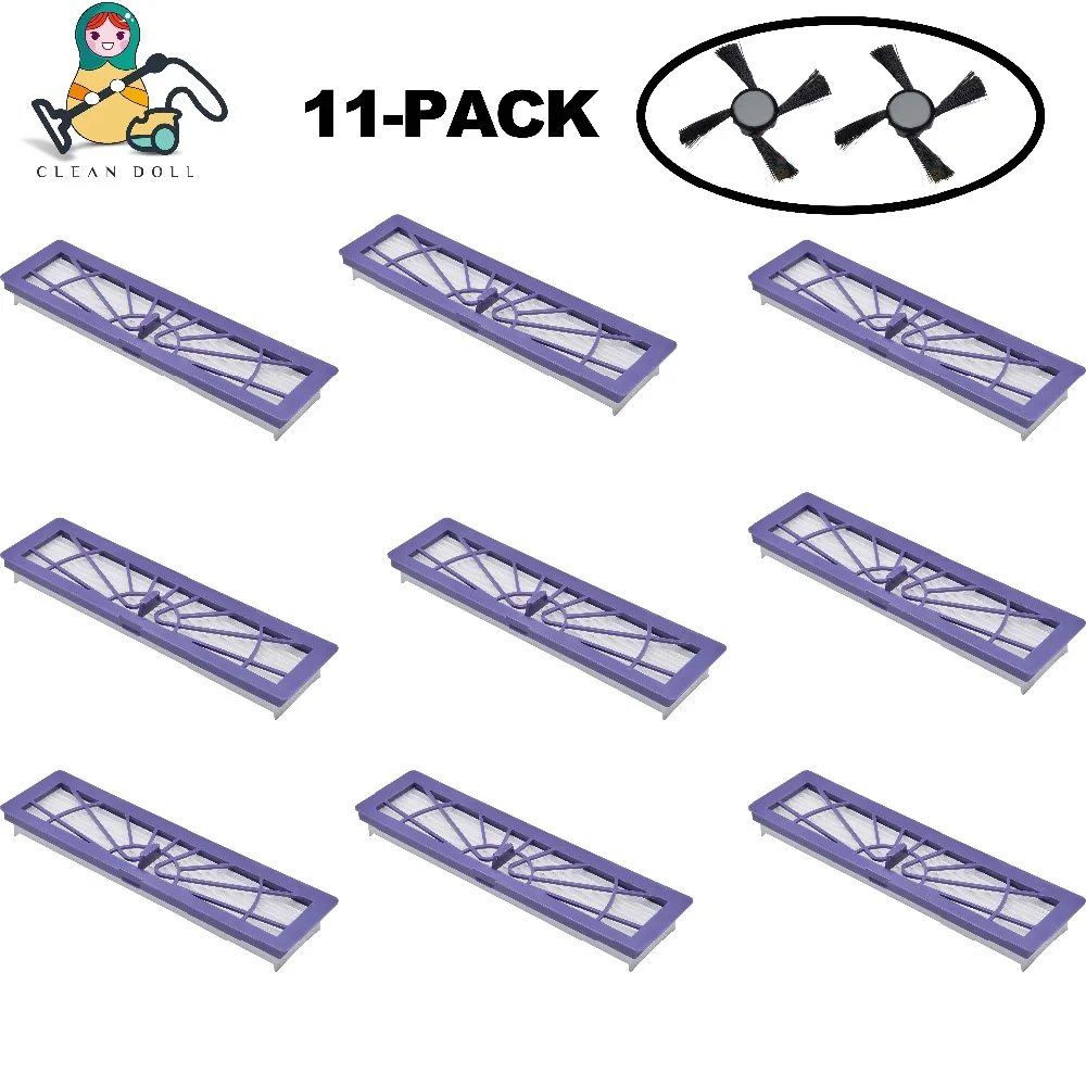 CLEAN DOLL Replacement 11-PACK HEPA filters for Neato BotVac 70e 75 80 85 side brush D75 D80 D85 D3 D5 Vacuum Cleaner filter CLEAN DOLL Replacement 11-PACK HEPA filters for Neato BotVac 70e 75 80 85 side brush D75 D80 D85 D3 D5 Vacuum Cleaner filter