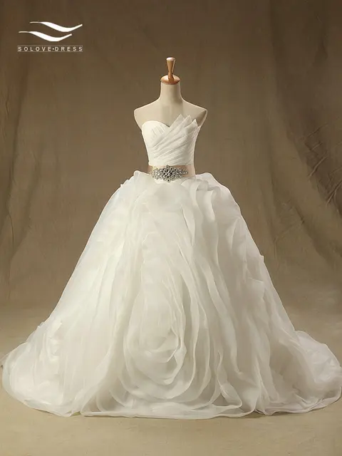 Organza Sweetheart Exquisite Wedding Dress With Sash Hot Zipper Organza Sweetheart Exquisite Wedding Dress With Sash Hot Zipper Back Beautiful Bridal Vestidos