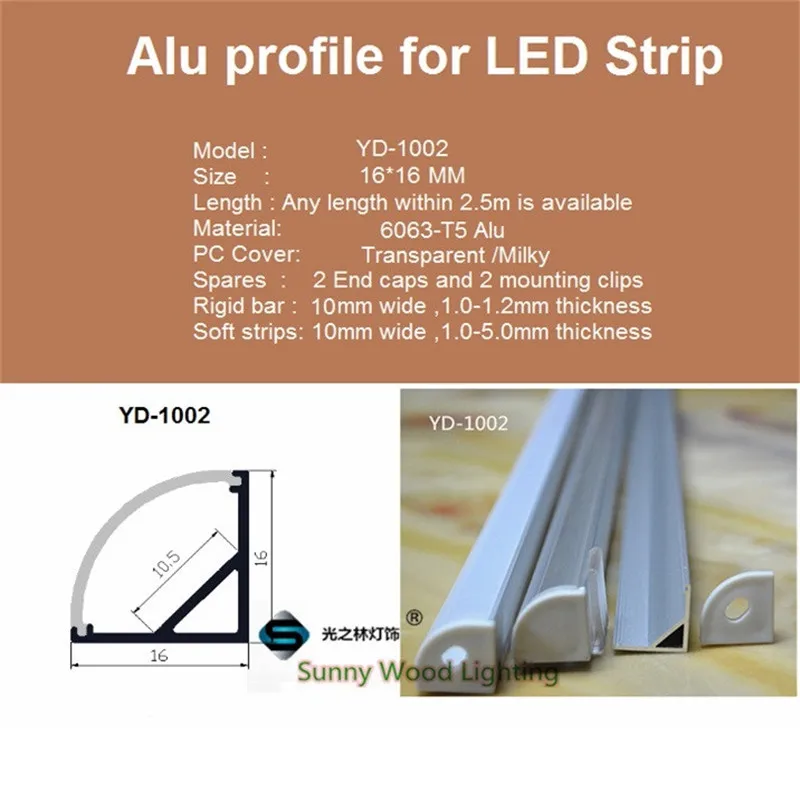 

10pcs 1m led aluminium profile with extra 10 pcs of clips and 10 end cap