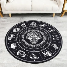 Мода ретро Национальный Стиль Круглый черный, белый цвет ковер Нескользящая дышащая Гостиная Спальня ковер домашний декоратор коврик