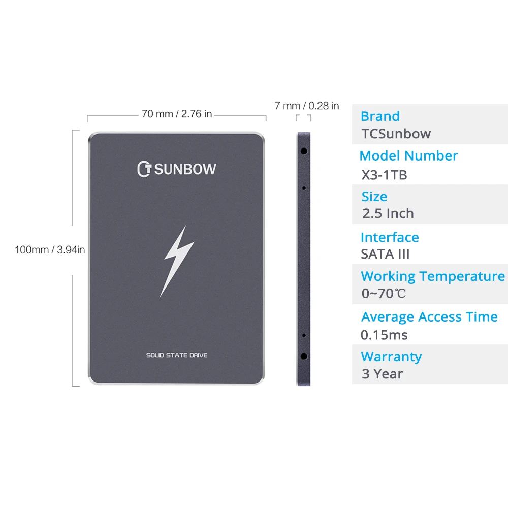 TC-SUNBOW SATA 3 60 ГБ 120 ГБ 240 480 1 ТБ твердотельных дисков с 3 летами гарантированности Самый дешевый 2,5 жесткий диск SSD для ПК