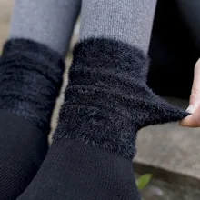 Корейский стиль, женские носки, утолщенные, теплые, имитация норки, кашемир, уличная одежда, осень-зима, чистый Харадзюку, хлопковые носки