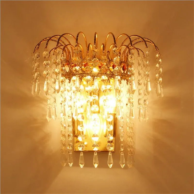 

Europe luxury LED wall lamp Modern crystal metal indoor light living Dining room bedroom decoration lighting fixture AC110-265V