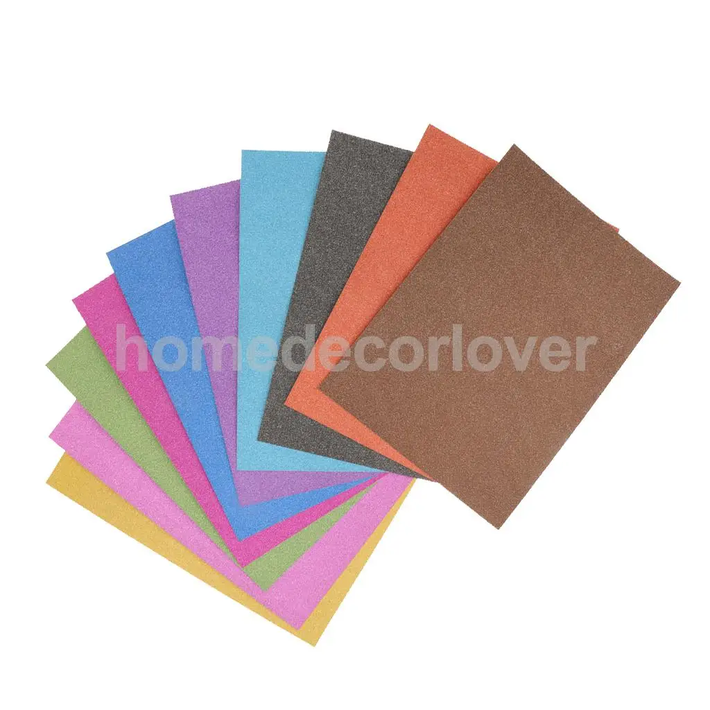 10 листов/упаковка А4 блестящая картонная бумага разных цветов - Цвет: Многоцветный