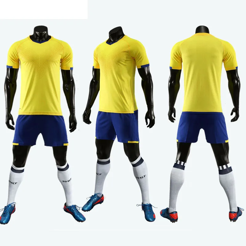 Shinestone Мужская Детская футбольная рубашка из ткани Джерси на заказ одежда для взрослых обычная Футбольная форма дышащий светильник спортивный костюм Джерси - Цвет: 6301 Yellow