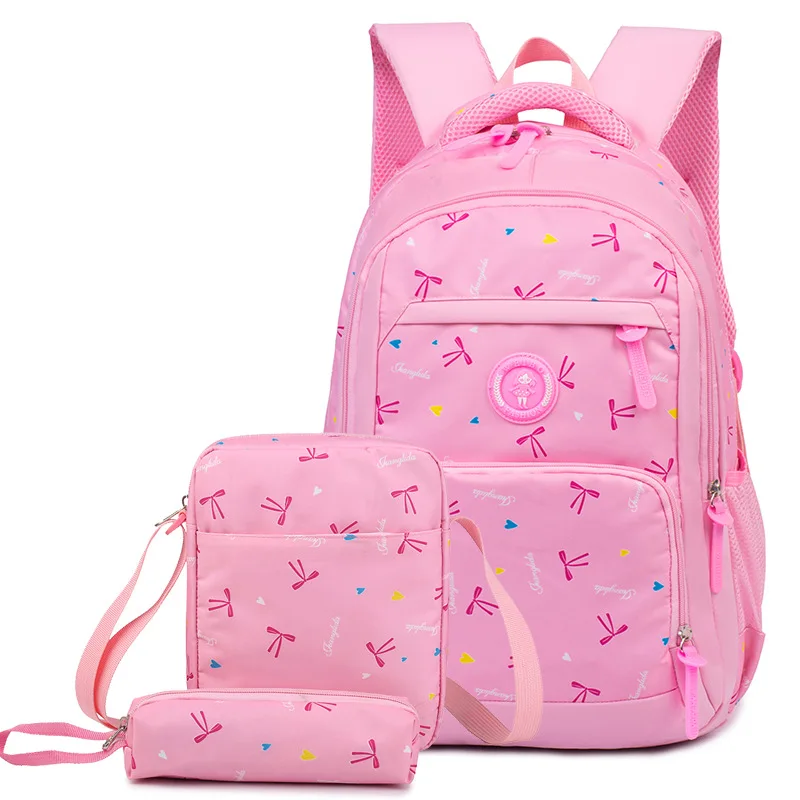 Waterproof Children School Bags Kids Printing Backpacks Set Schoolbag For Girls Princess School Backpacks Kids Mochila Infantil - Цвет: pink1