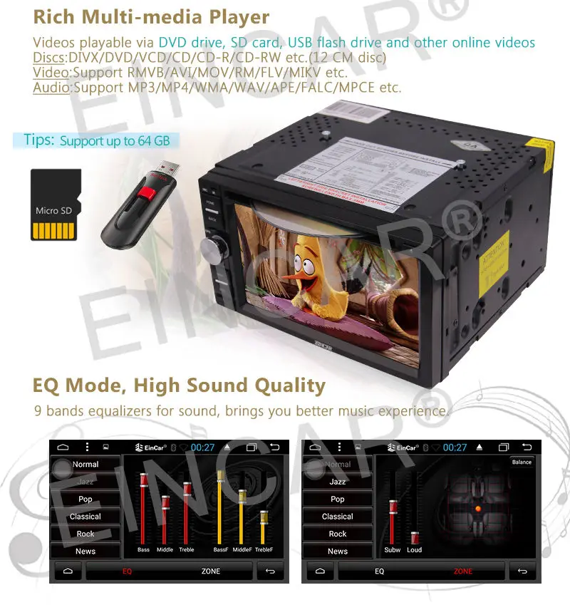 Clearance Double 2 DIN 6.2" Android 6.0 automagnitol Car DVD player in dash car styling support 4G/3G WiFi Car Radio Stereo gps tracker 5