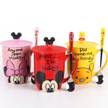 

1PCS Creative Cartoon Mug Mickey Minnie Ceramic Mug Cups Tea Coffee Mug Milk Water Cup Cute Couples Mug Drinking Cup Drinkware
