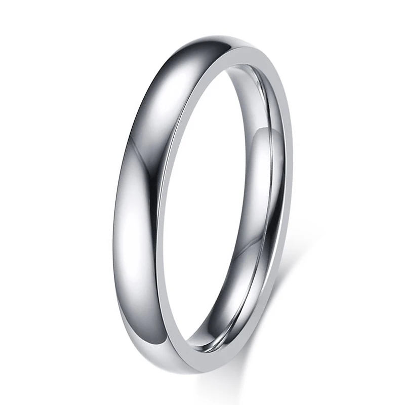 3mm New Fashion Plain Silver Color Titanium Steel Ring Engagement
