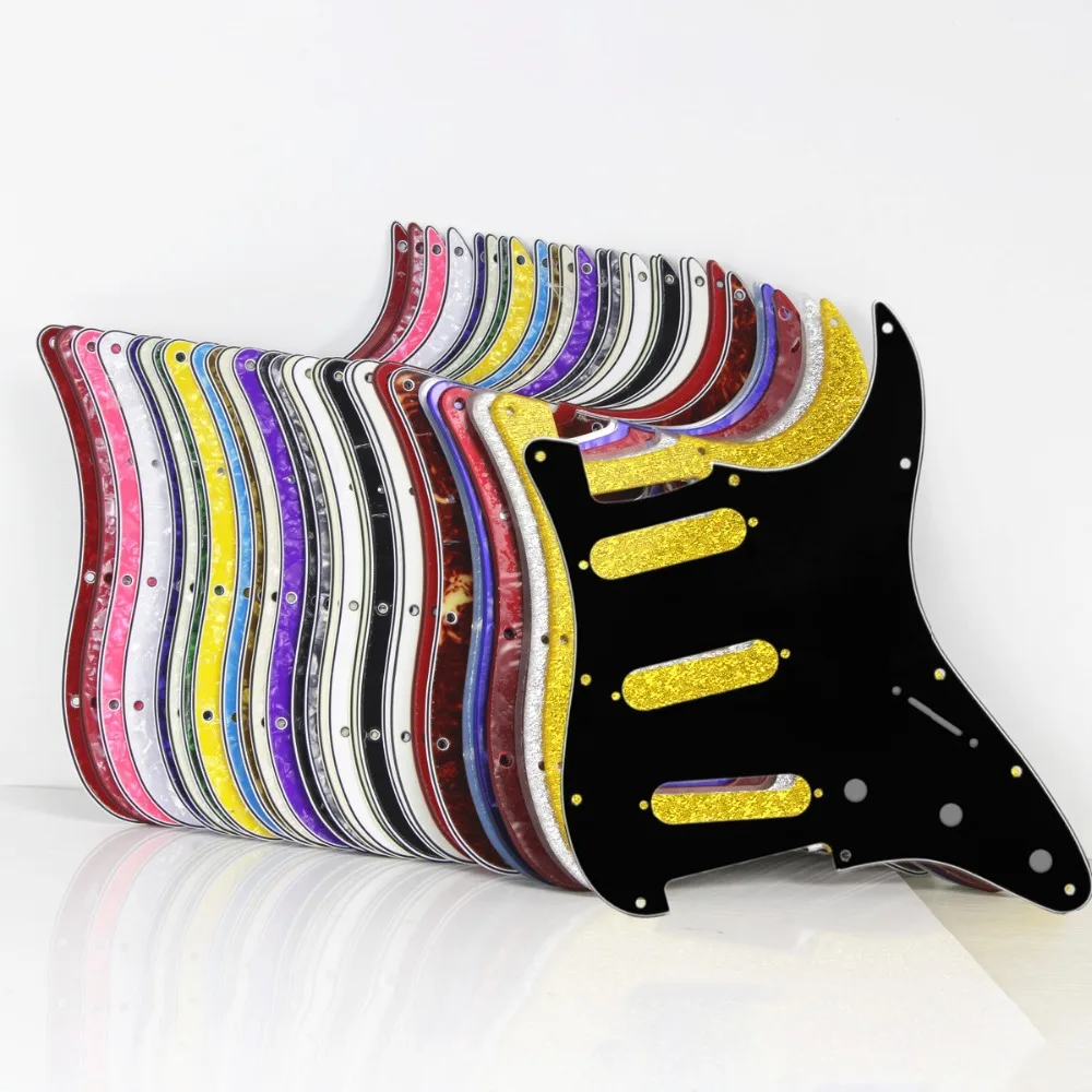 

FLEOR 1PCS Strat SSS Guitar Pickguard Pick Guard Scratch Plate w/ Pickguard Screws for 11 Hole Guitar Parts ,20 Colors Choose