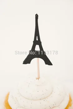 

glitter Paris Eiffel Tower Parisian Cupcake Toppers food Picks baby bridal shower birthday wedding Bachelorette Party Decor