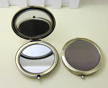 

100Pcs 70MM Bronze Compact Mirror Metal Circle Blank Makeup Mirror DIY Logo Promotional gifts - DHL Free Shipping