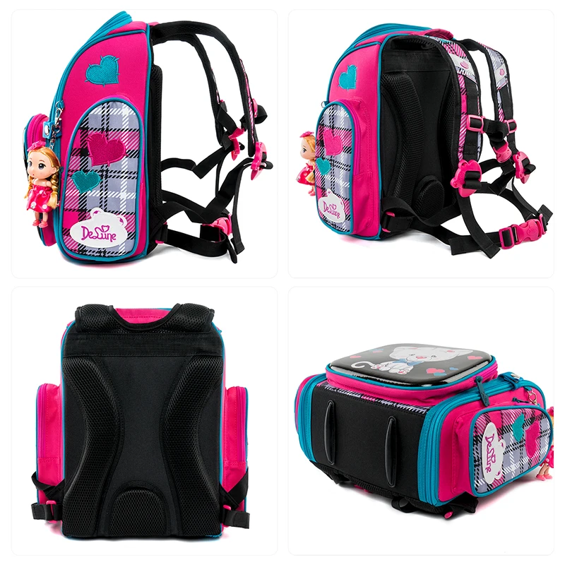 Delune, брендовая ортопедическая школьная сумка для детей, для девочек, милый кот, рюкзак, обувь, сумка, подарок, Mochila Infantil, класс 1-3