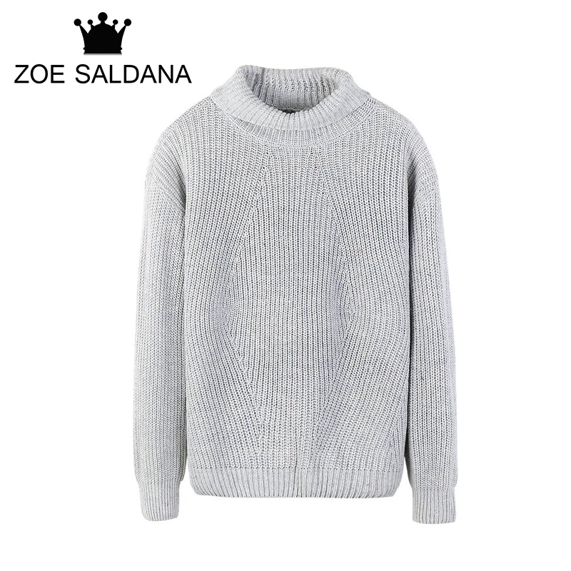 Zoe Saldana Men Casual Sweaters 2017 New Autumn Winter