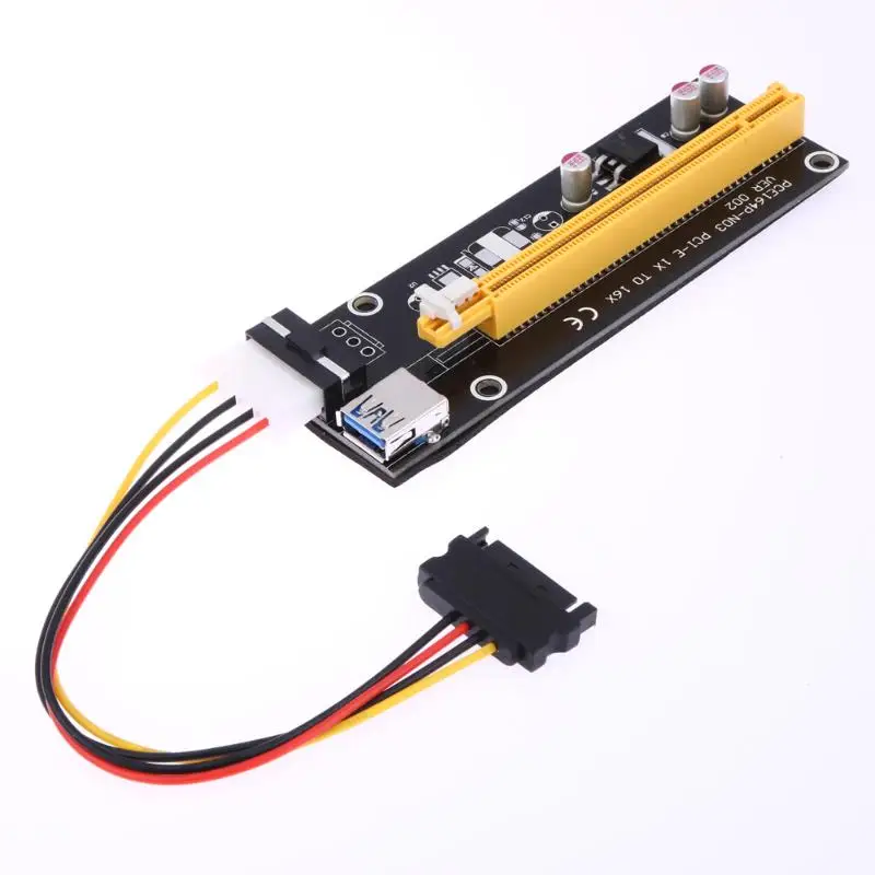 Pci-e Extender Pci Express Riser Card 1x To 16x 60cm Usb 3.0 Cable Sata To 4pin Molex Power For Btc Miner mining