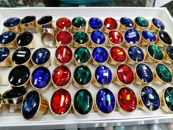 

High quality crystal Rose gold zircon ring mixed size Men's ring