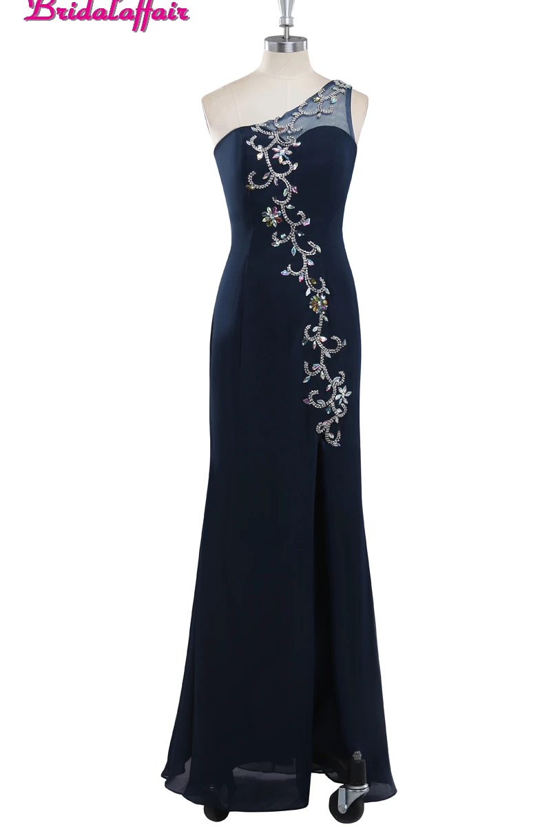 

KapokBanyan Real Photo One Shoulder Prom Dresses 2017 Appliques Prom Gown Chiffon Long Evening Party Dress 2017 Vestido de festa
