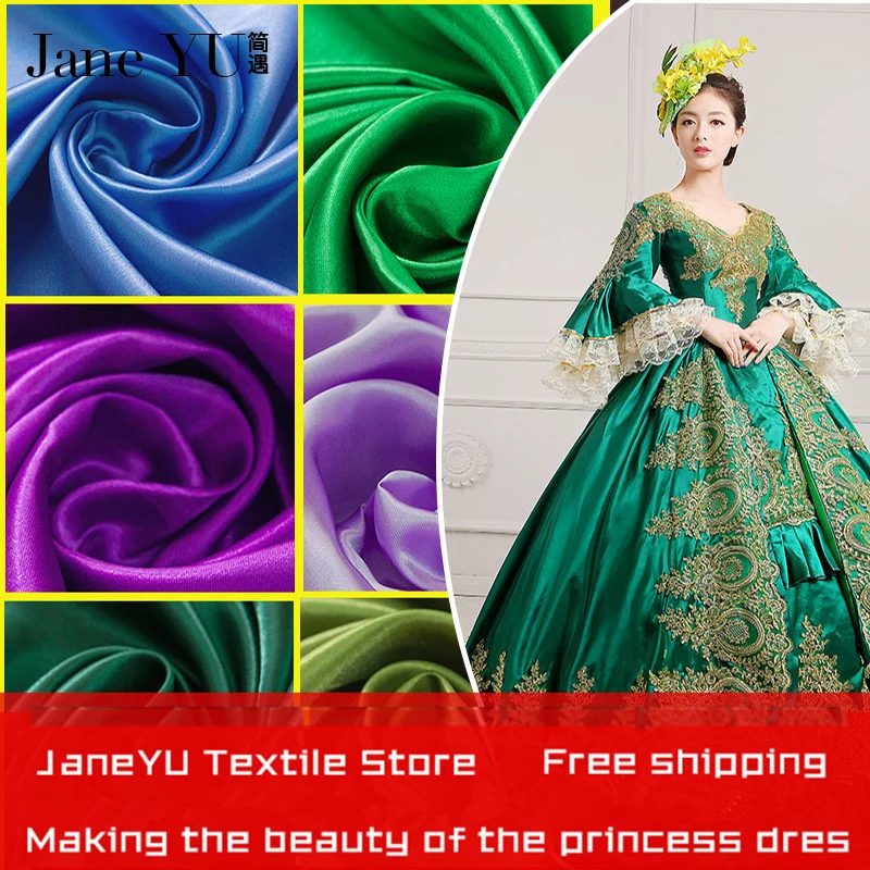 

JaneYU 2019 Silky Satin Patchwork Fabric Bundle Quilting Wedding Table Decor in 23 solid color
