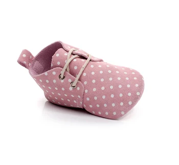 

Newest Stylish Leopard genuine leather Mesh print lace up polka dot soft sole girl boy baby moccasins baby shoes first walkers