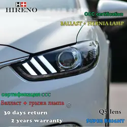 Hireno фары для 2013-2015 Mazda 6 Mazda6 Atenza Mustang фар сборки LED DRL ангел объектив двойной луч HID ксеноновые 2 шт