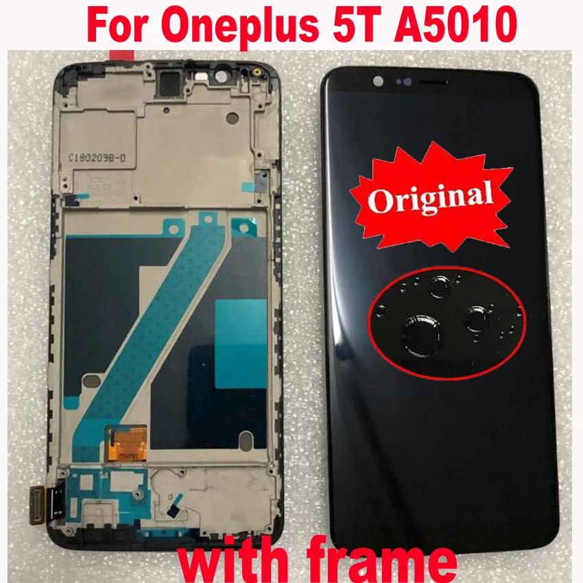 

Original Best Working Sensor For Oneplus 5T A5010 1+5T Super Amoled LCD screen display touch panel digitizer assembly with frame
