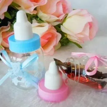 

20pcs pink blue Baby Shower Baptism Christening Birthday Wedding Party Sweets Favors Bottle Candy Gift Box
