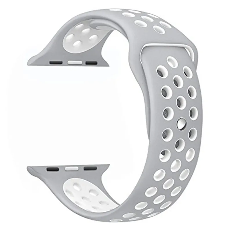 Спортивный мягкий силиконовый ремешок для часов Apple Watch 42 мм 38 мм 40 мм 42 мм сменный Браслет для iWatch серии 1 2 3 4 - Цвет ремешка: 4 Silver White