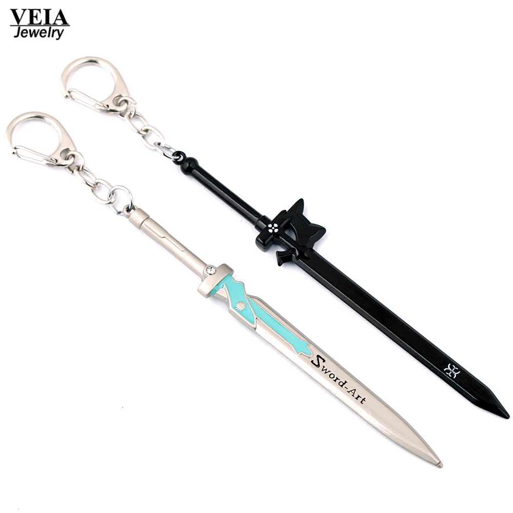 2017 New Styles Cartoon Sword Art Keychain Anime Metal Props Cosplay