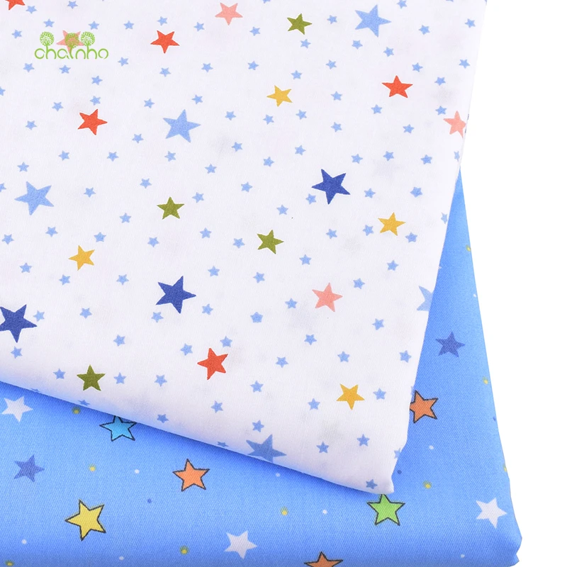 

Chainho,Colored Stars,Cartoon Printed Twill Cotton Fabric,DIY Quilting Sewing For Baby&Child Sheet,Pillow,Cushion,Toys Material