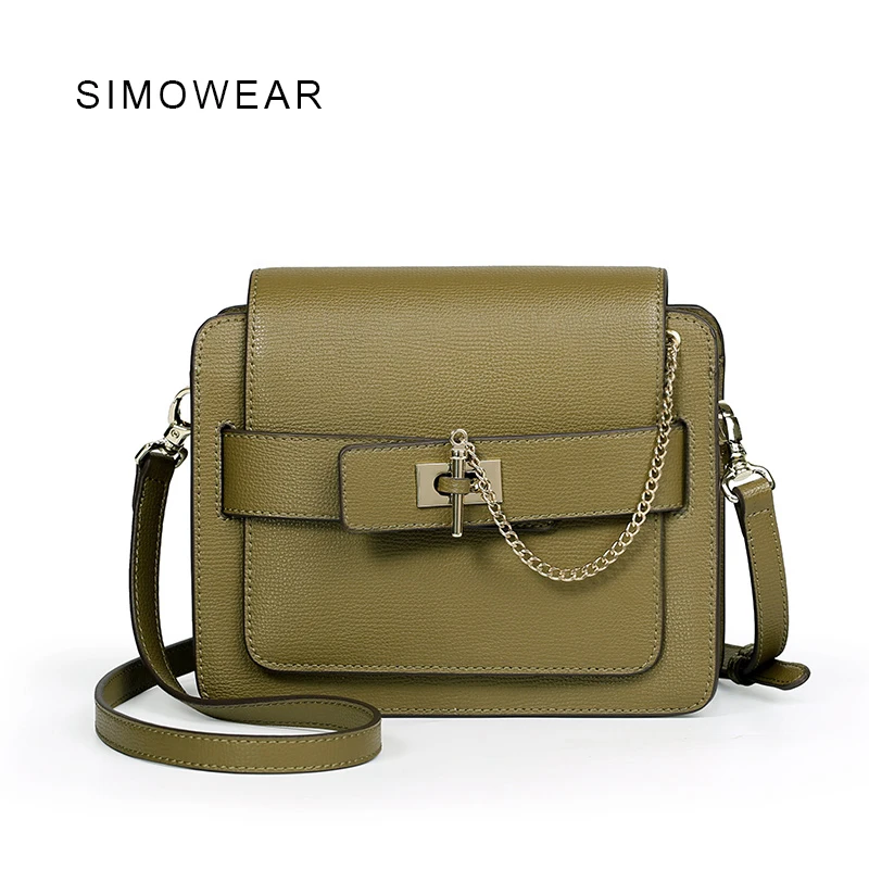 LACATTURA 2016 Newest Cow Leather Casual Flap Bag Olive Green Messenger