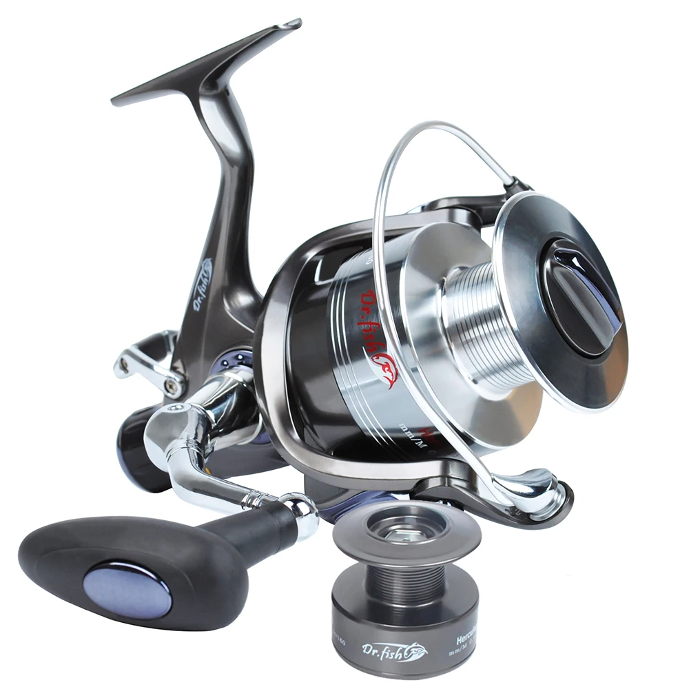 DR.FISH Baitfeeder Spinning Reel Carbon Fiber Drag 2 Big Spools 2 Drags