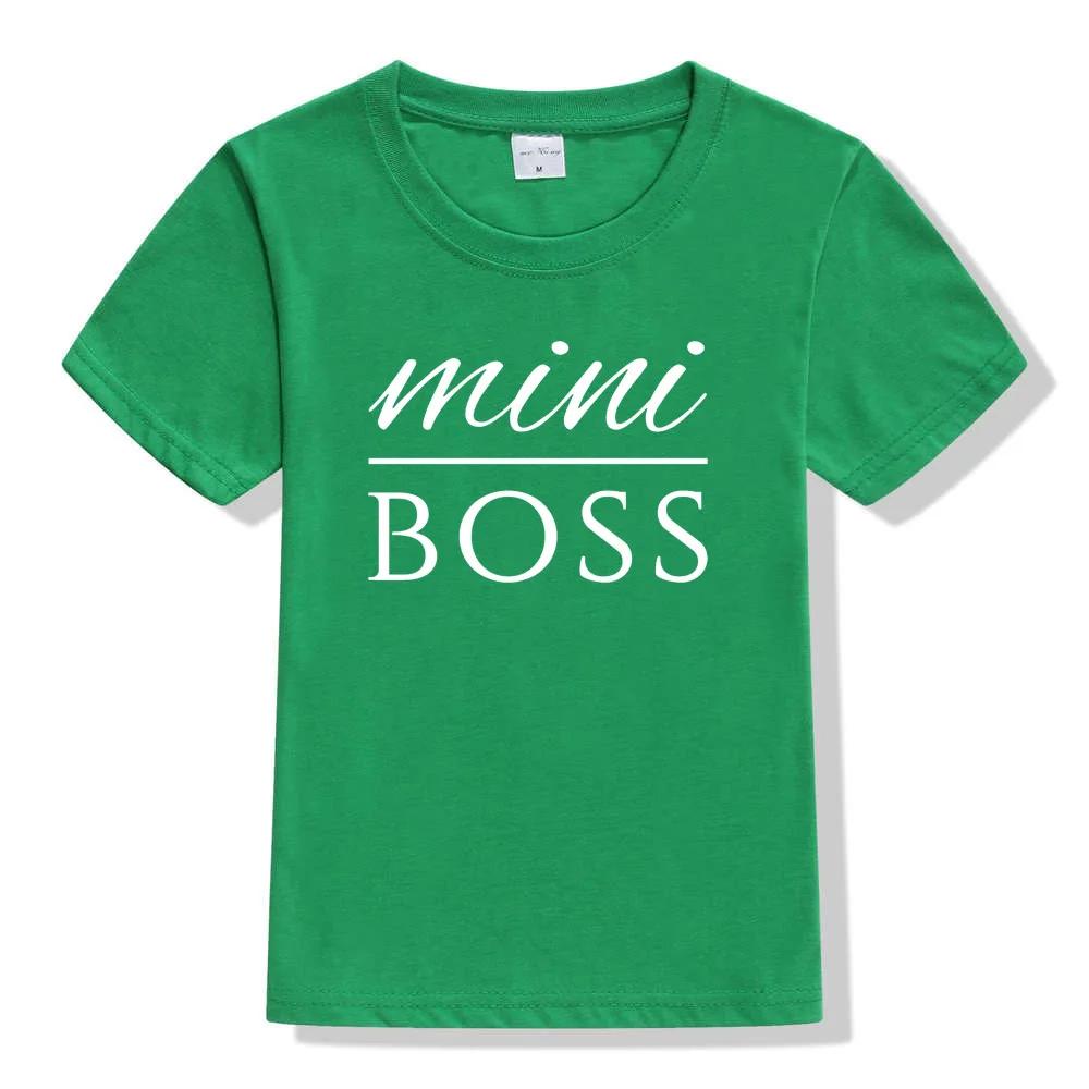 От 3 до 10 лет для мальчиков и девочек летняя футболка Mini с надписью BOSS принтом
