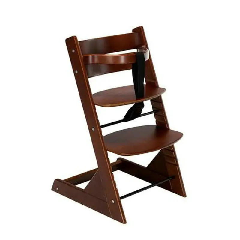 Регулируемый Деревянный Детский стульчик для кормления, простой детский стульчик, Натуральный Детский обеденный стол, дерево детское