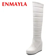 Knee-High boots wedges Round Toe High boots for women Winter White Red platform warm snow boots casual long Boots hot Knee-High boots wedges Round Toe High boots for women Winter White Red platform warm snow boots casual long Boots hot