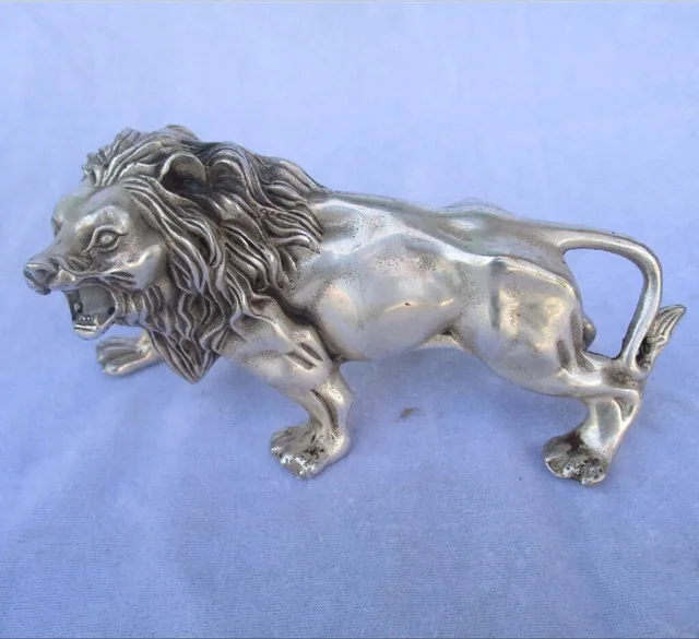 

christmas decorations for home+ 6 inch Tibetan silver carved lion statue/Chinese art lion Sculpture