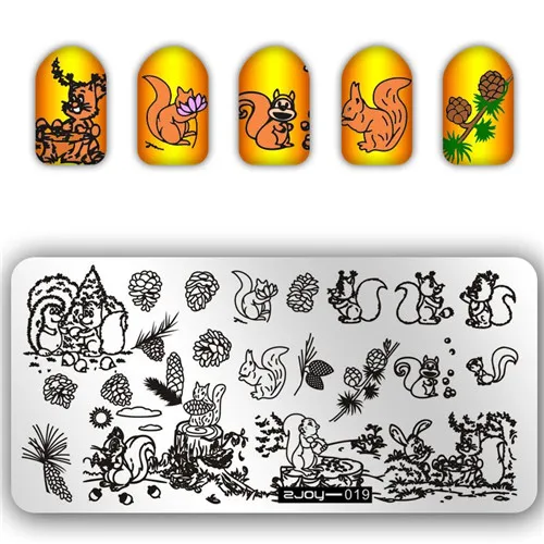 Zjoy 1 шт. 30 стилей выбор ногтей штамповка пластины кружева цветок-одуванчик дизайн ногтей штамповка изображения пластины для маникюра штамповки пластины - Цвет: zjoy-019