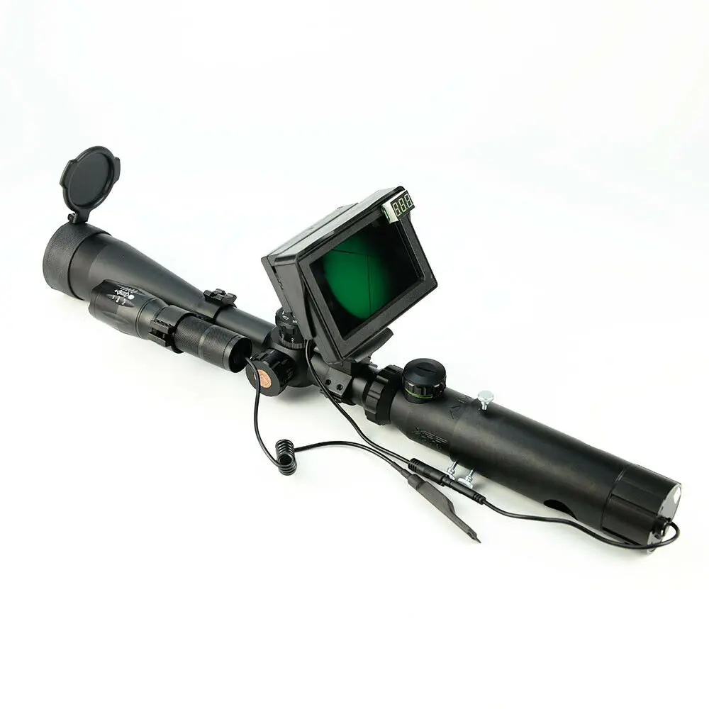 100 м/200 м DIY прицел для ночного видения с синим ЖК-монитором 25 мм/30 мм крепление кольца ИК фонарь для тактического бинокулярного прицела