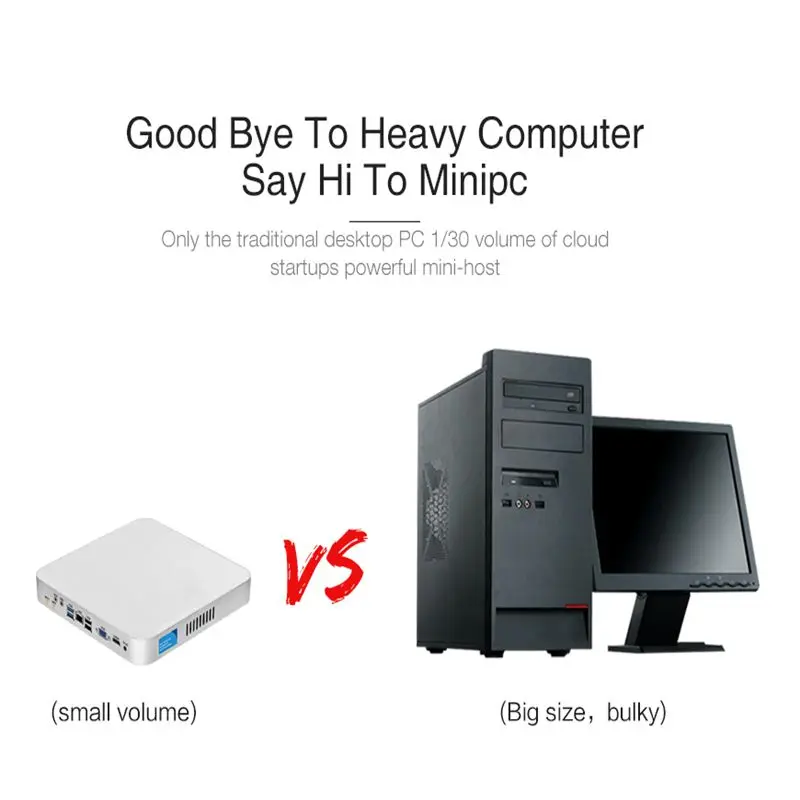 XCY Mini computadora PC Intel Core i7 7500U procesador DDR4 RAM windows 7/8 1/10 sistema linux PC de Juegos 4 K UHD HTPC HDMI VGA WiFi