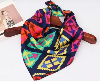 

Women's print square silk scarf lady's office work flight attendant scarf 70*70cm R568