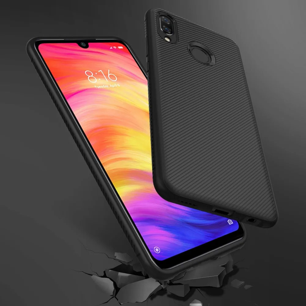 Чехол для Xiaomi Redmi Note 7 Pro 9 мягкий силиконовый тонкий текстурированный ТПУ чехол 8 9S