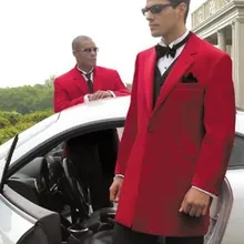Классический дизайн красный свадебный смокинг Блейзер мужские деловые костюмы для выпускного бала(куртка+ брюки+ жилет+ галстук) NO: 0113