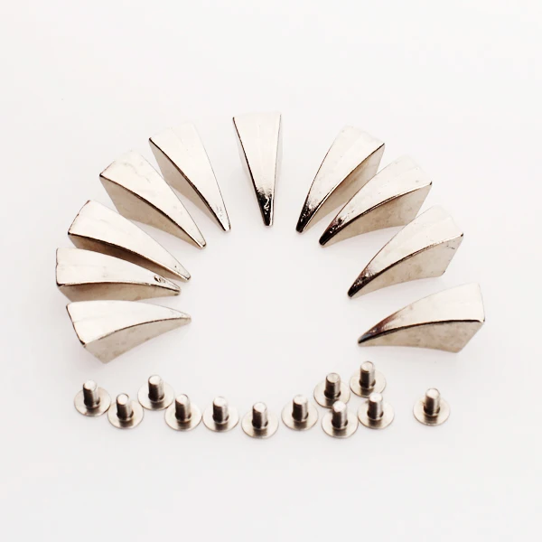 10pcs Silvery Punk Rock Dragon Claw Spikes Studs for DIY Craft Leathercraft
