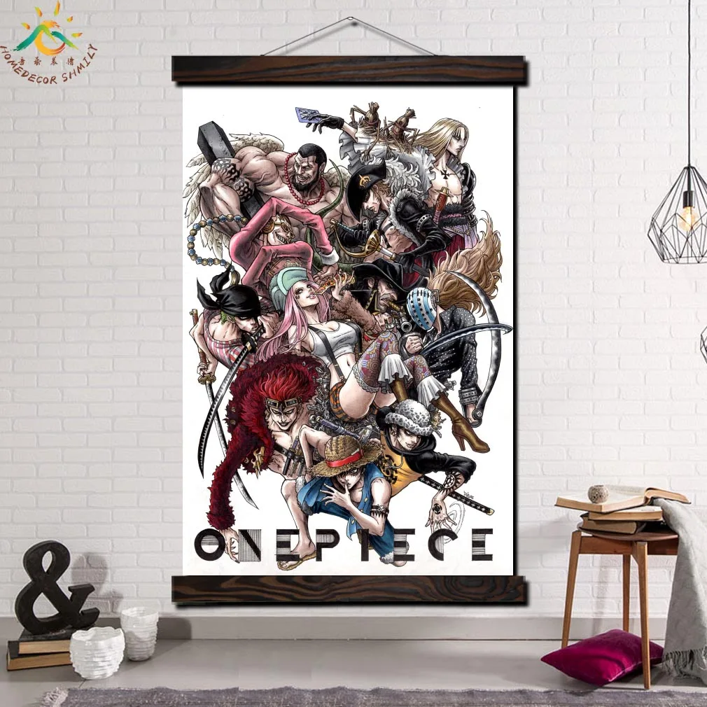 One Piece Character Image Modern Wall Art Print Pop Picture And Poster Frame Hanging Scroll Canvas Painting Home Decor | Дом и сад